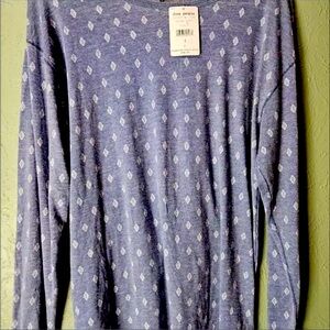 WE THE FREE Free People *NEW* Womens Indigo Combo Printed Long Sleeved Tee Sz M